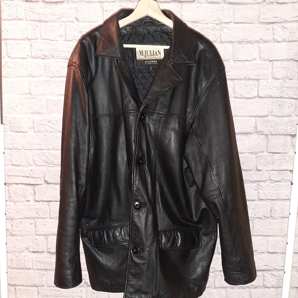 Leather overcoat by Wilsons